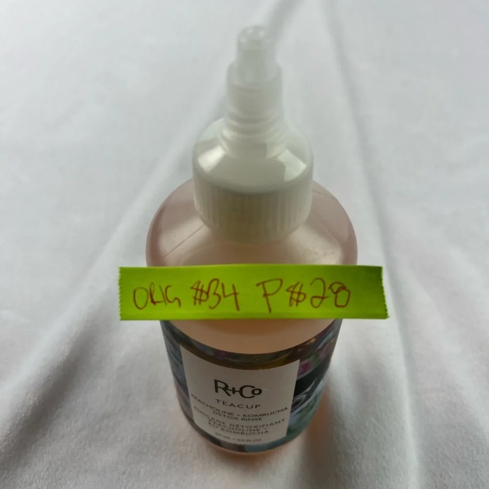 NEW R+Co Teacup Peacholine and kombucha detox rinse 177ml 6.0 fl oz